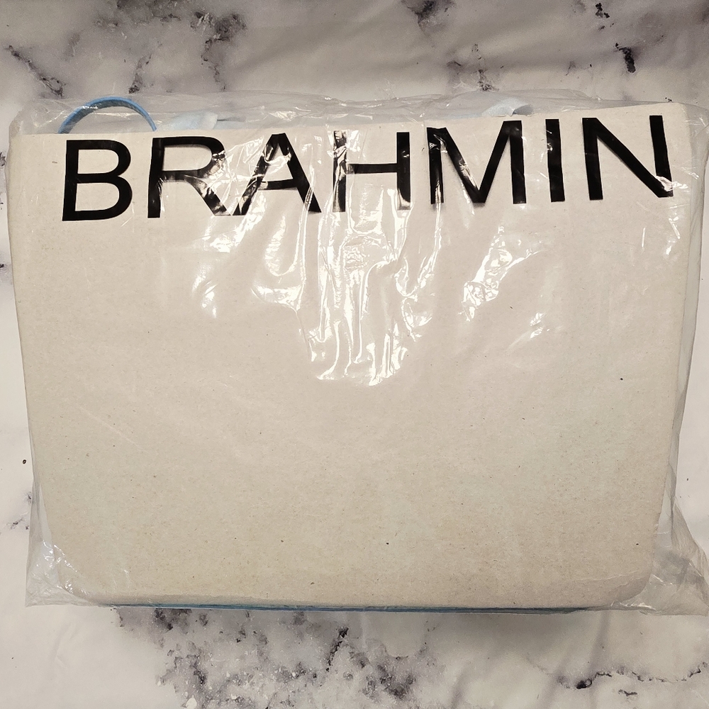 Brahmin Brooke Tote Bag in Cotton Candy Ombre Melbourne Leather w/ Zipper Pouch - Picture 13 of 14